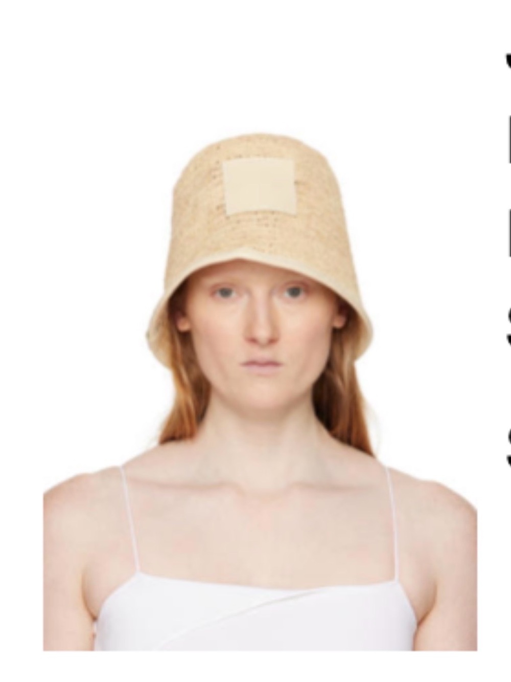 Jacquemus Natural Straw Bucket Hat with Patch